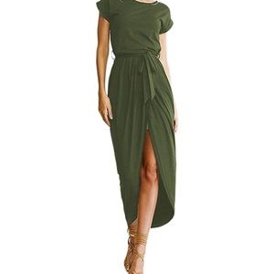 ‼️LAST CALL‼️ Dark green faux wrap dress
